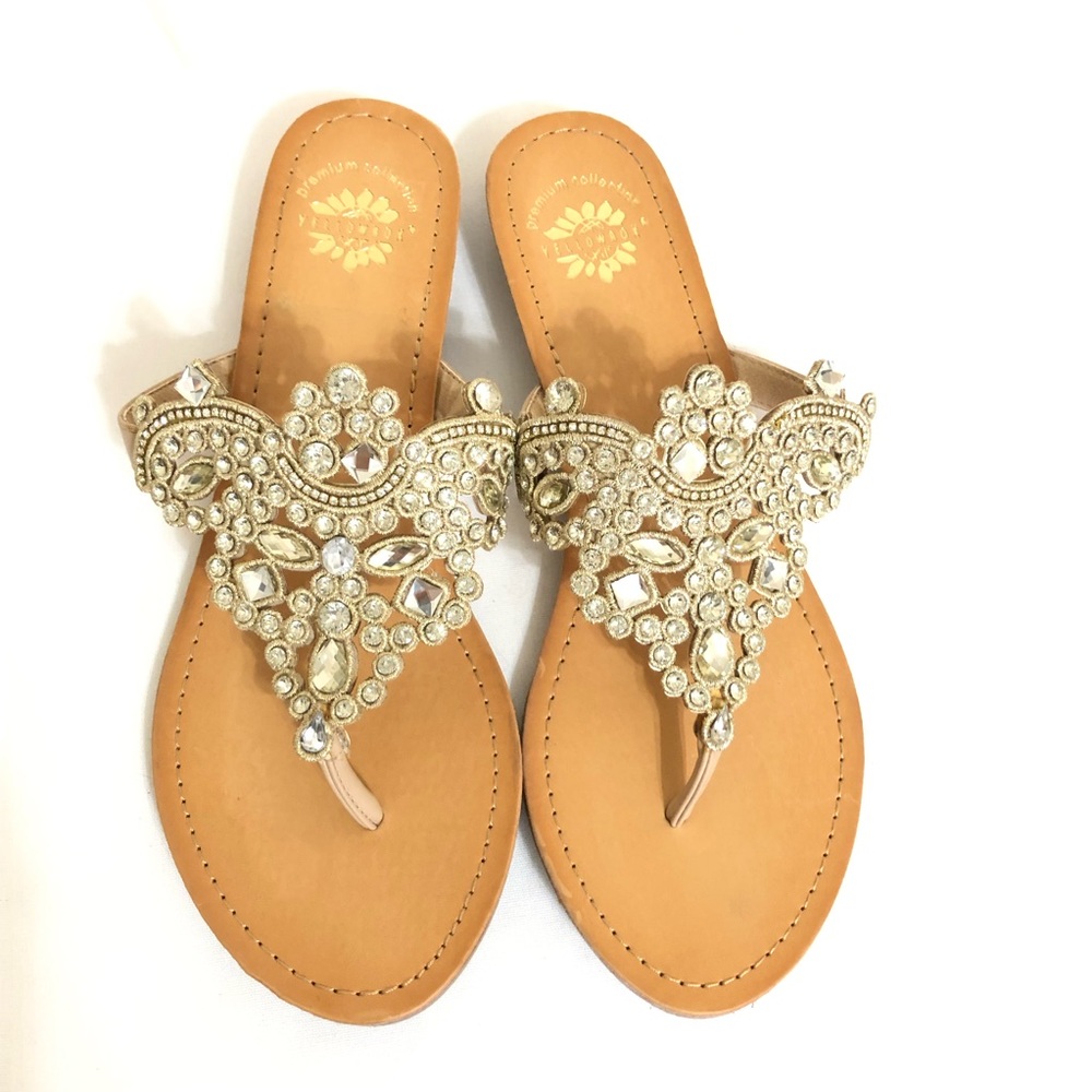 Embellished Tan Sandals